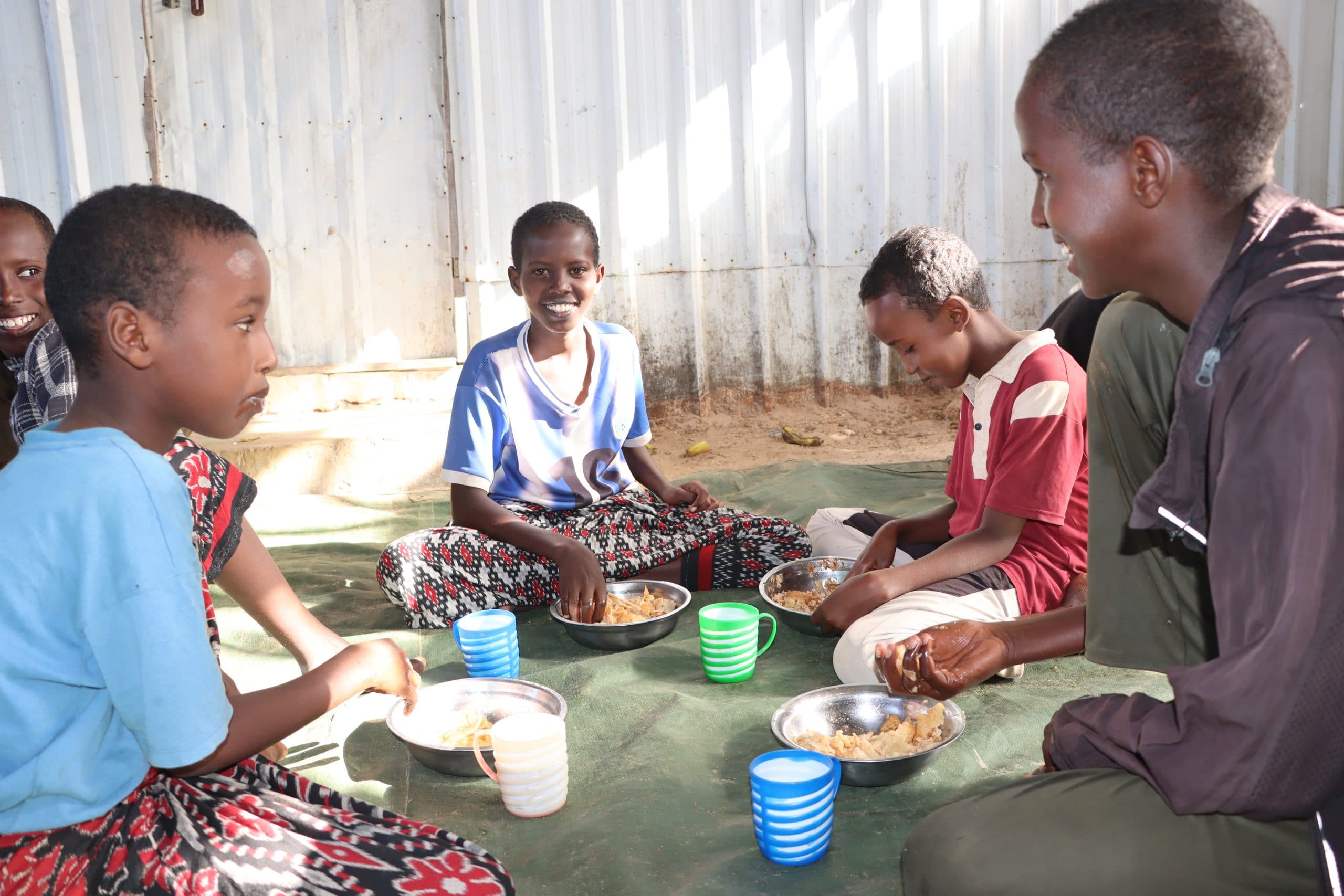 Children at a WAF feeding program